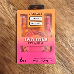 Premium USB-C to USB-C Cable - Pink and Orange